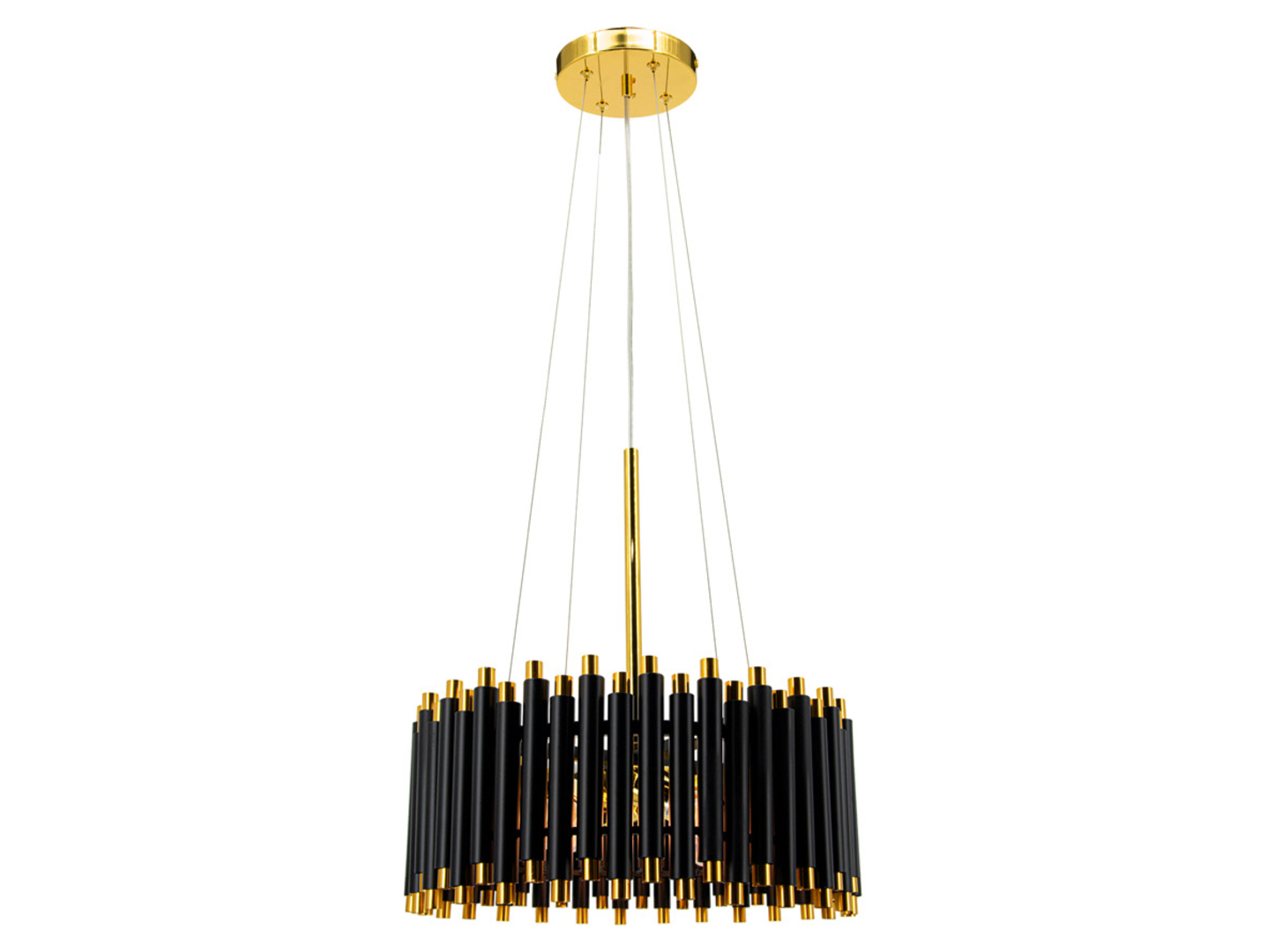 Lampa wisząca Narni 4-punktowa metalowa czarno-złota