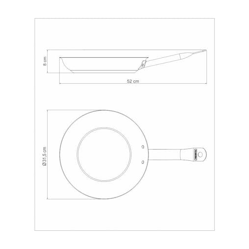 Professional Non-Stick Stainless Steel Frying Pan, 30cm, 2.9L