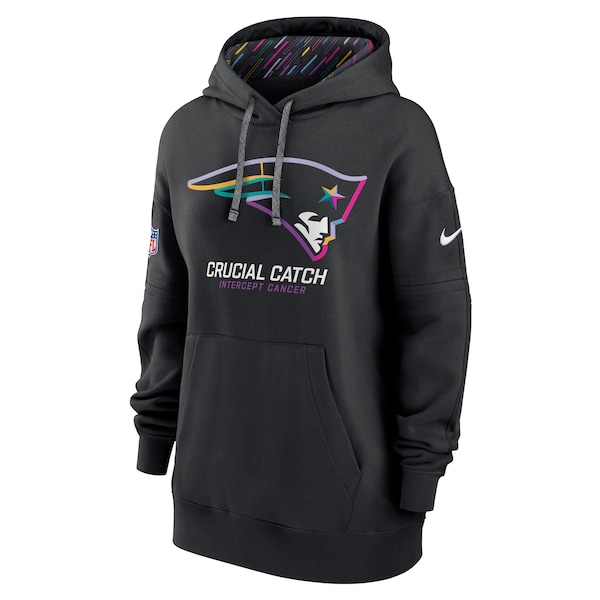 New England Patriots Nike Women's 2024 NFL Crucial Catch Club Pullover Hoodie - Black