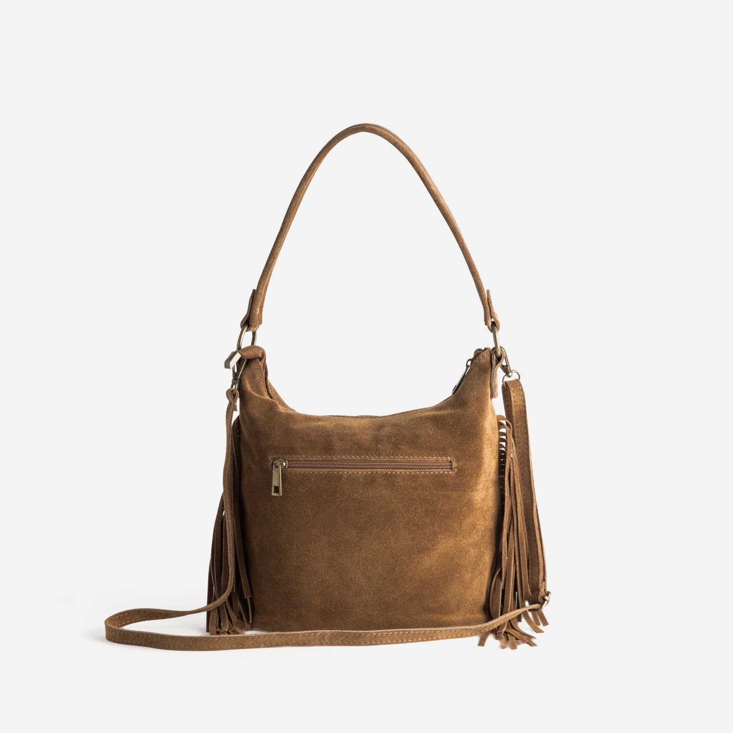 Sac à main TEXTO camel cuir velours