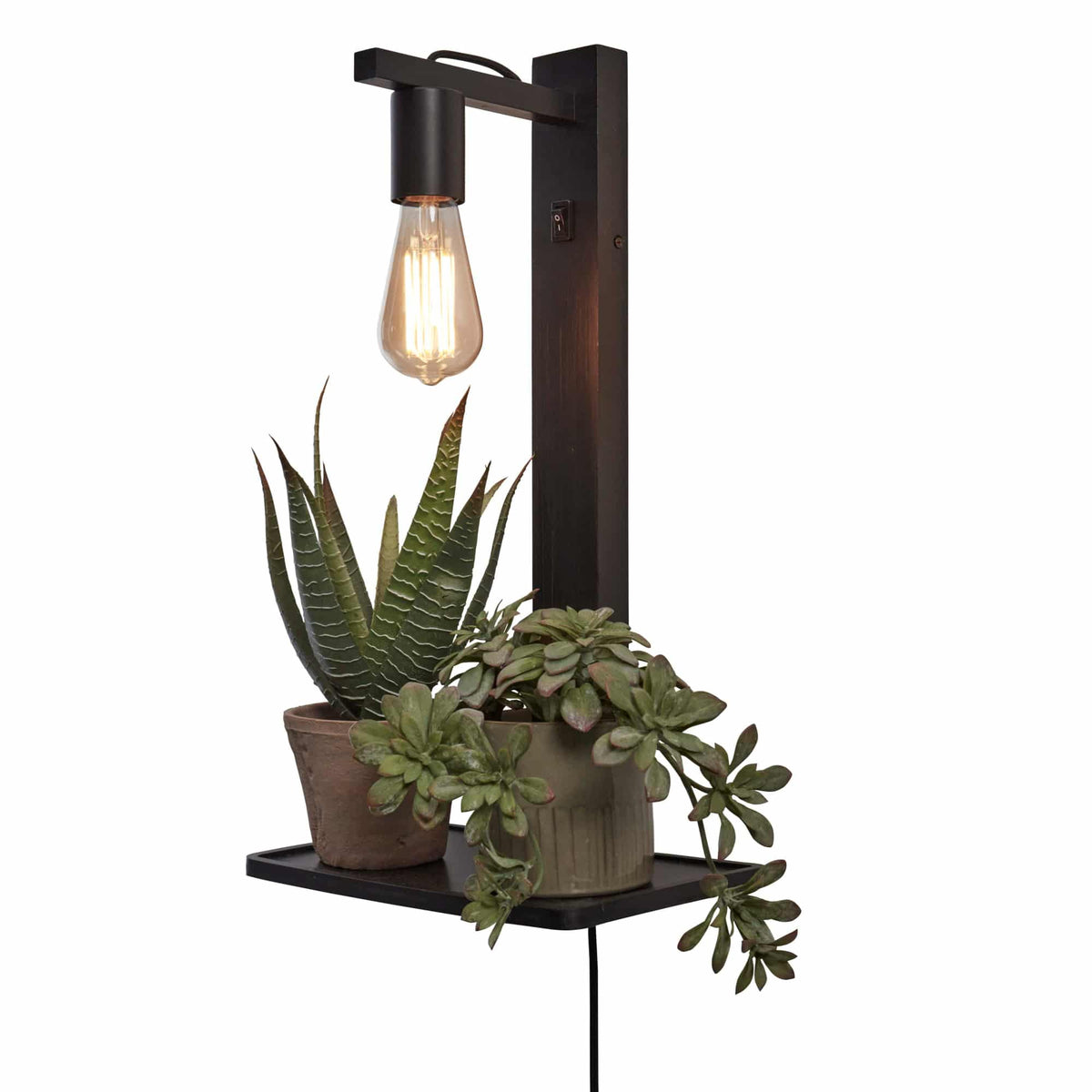 GOOD&MOJO wandlamp Flores - zwart - 30x18x52cm
