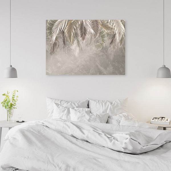 Feeby Obraz na płótnie, Liście palmy na betonie 3D 60x40