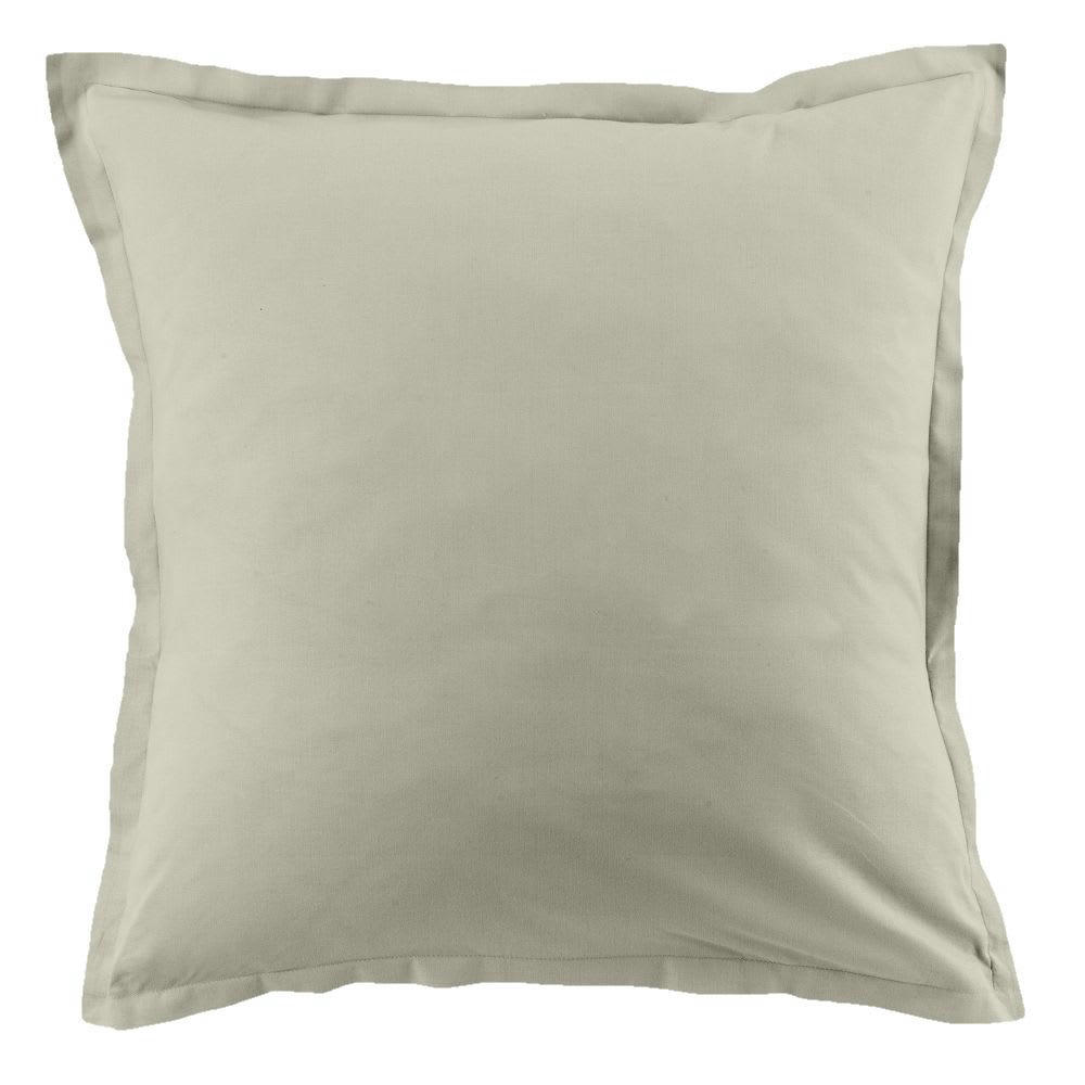 - Lot de 2 taies d'oreiller carrées coton beige 63x63 cm