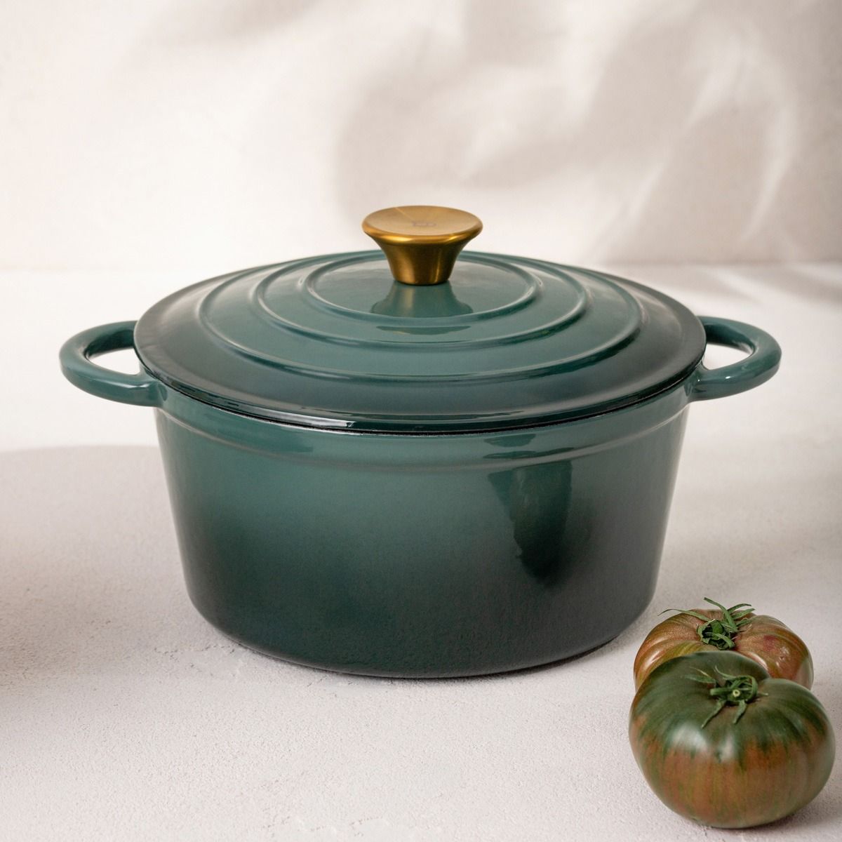 Garnek żeliwny ANDREAS zielony tradycyjny ombre, 24cm 4 l