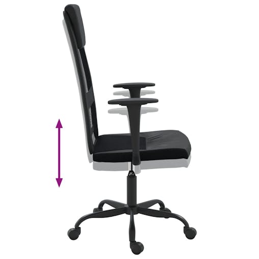 NNEVL Office Chair Black Mesh Fabric and Faux Leather