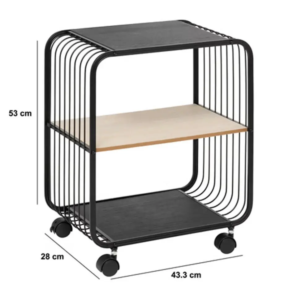 5Five Opbergrekje 2 laags met planken - metaal - 43 x 28 x 53 cm