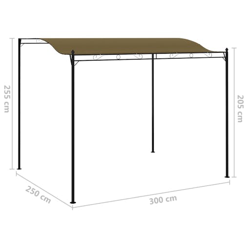 NNEVL Sunshade Awning 3x2.5 m Taupe 180 g/m&sup2;