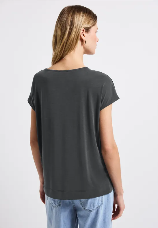 Silk-Look Shirt mit Wording