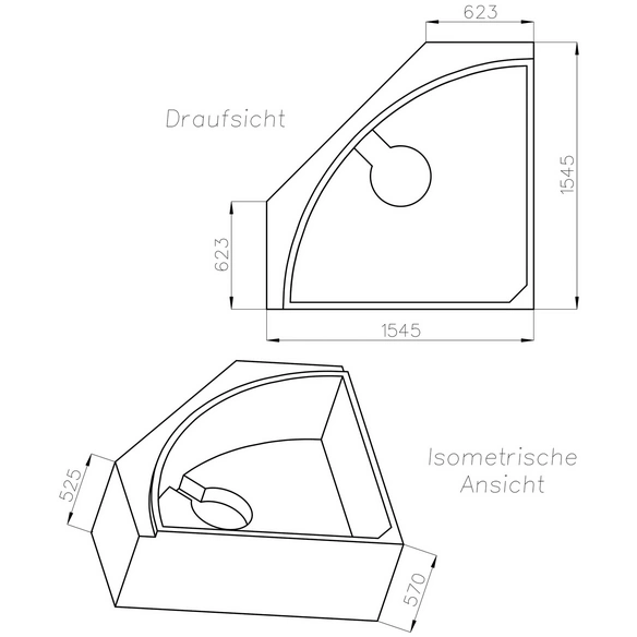 Wannenträger »Katamaran«, BxHxL: 154,5 x 57 x 154,5 cm, weiß