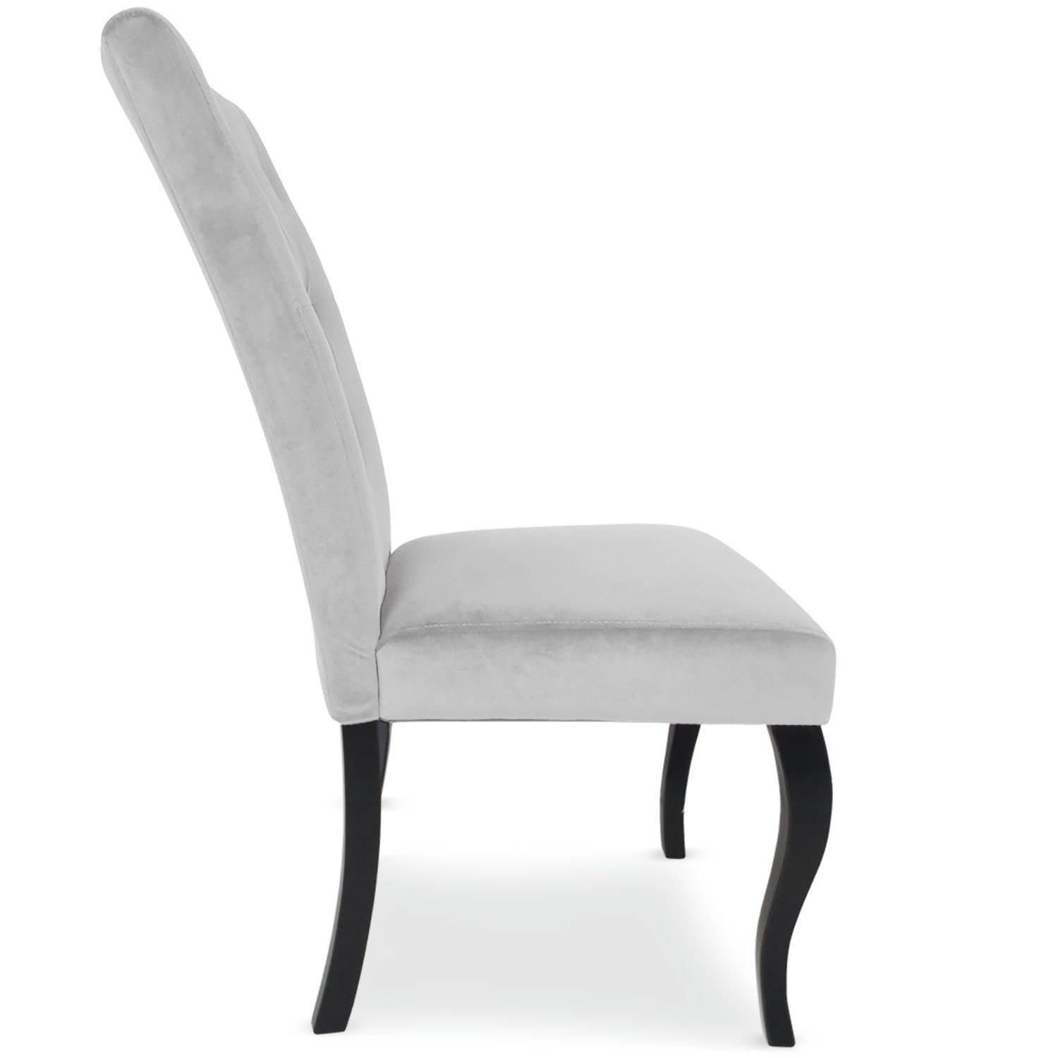 BEATA - Lot de 2 chaises velours argent