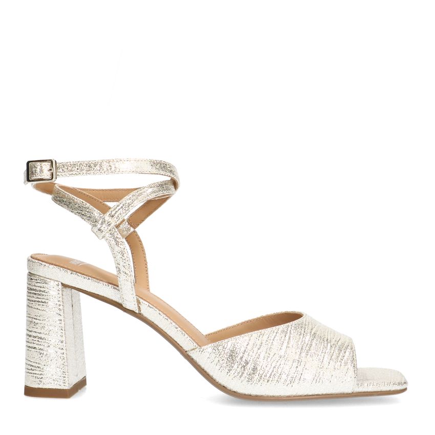 Manfield Goudkleurige sandalen met hak