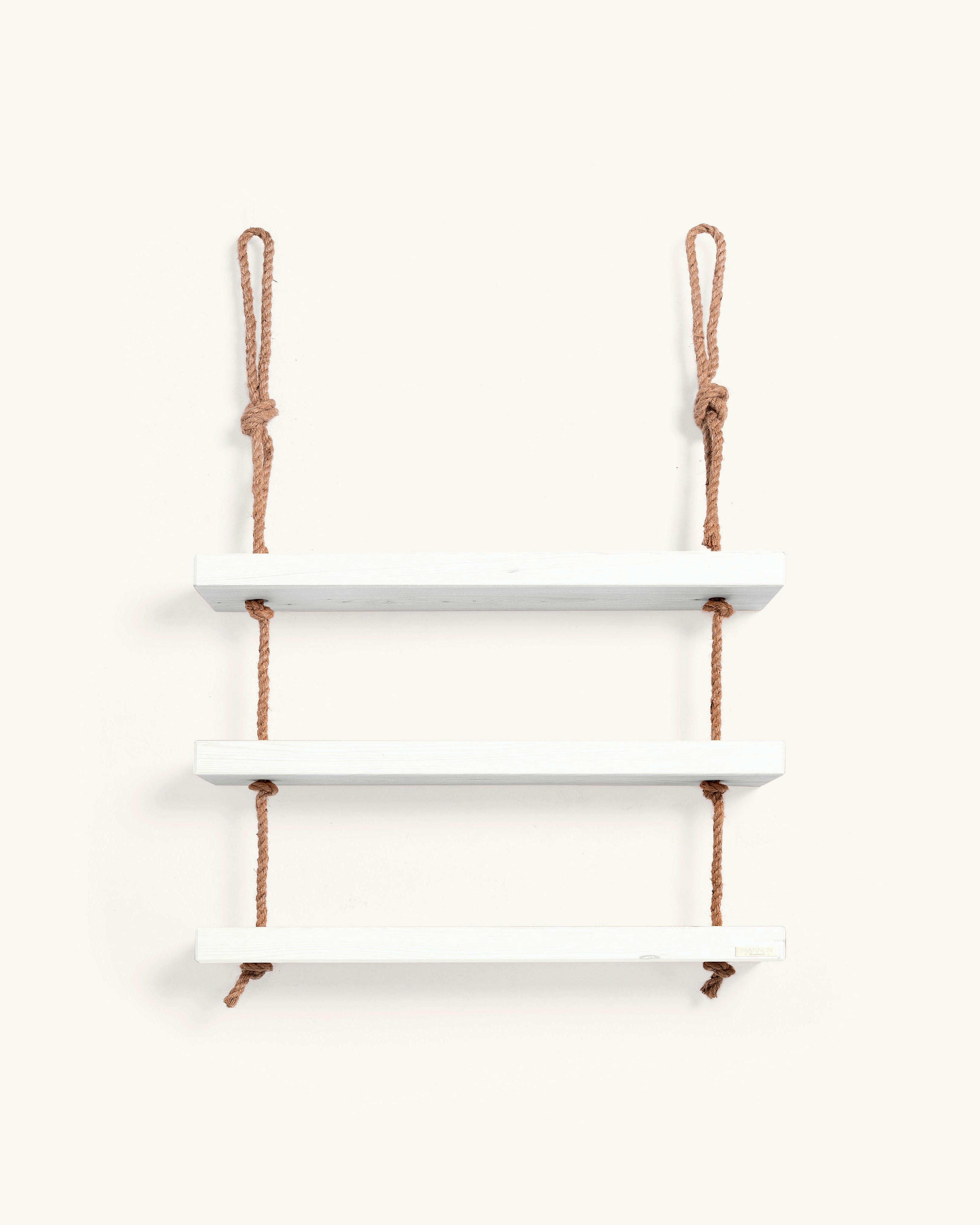 MAKEMBA - Etagère en bois de couleur blanc 3 étages 70 cm