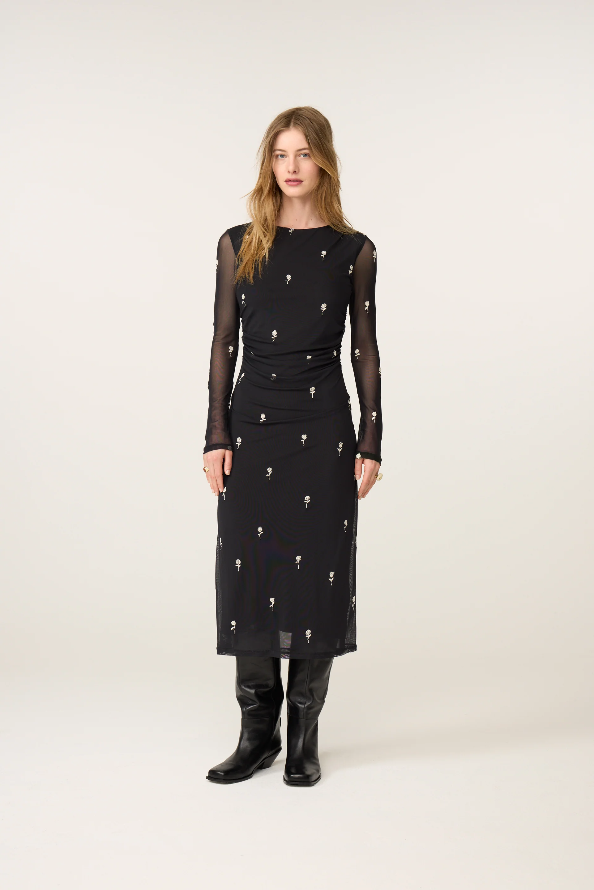 Ashley Dress | Black/Cosy White