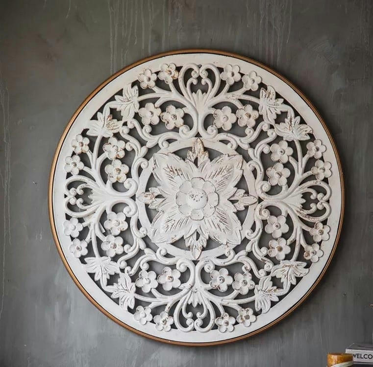 OSCAR - Décoration murale en bois blanc