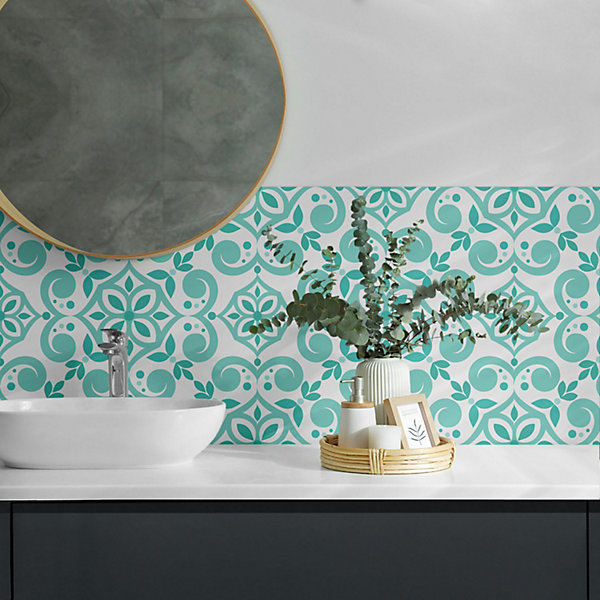 Panneau Mural Wallfluent 50x50 cm Motif Végétal élégant 4 pièces