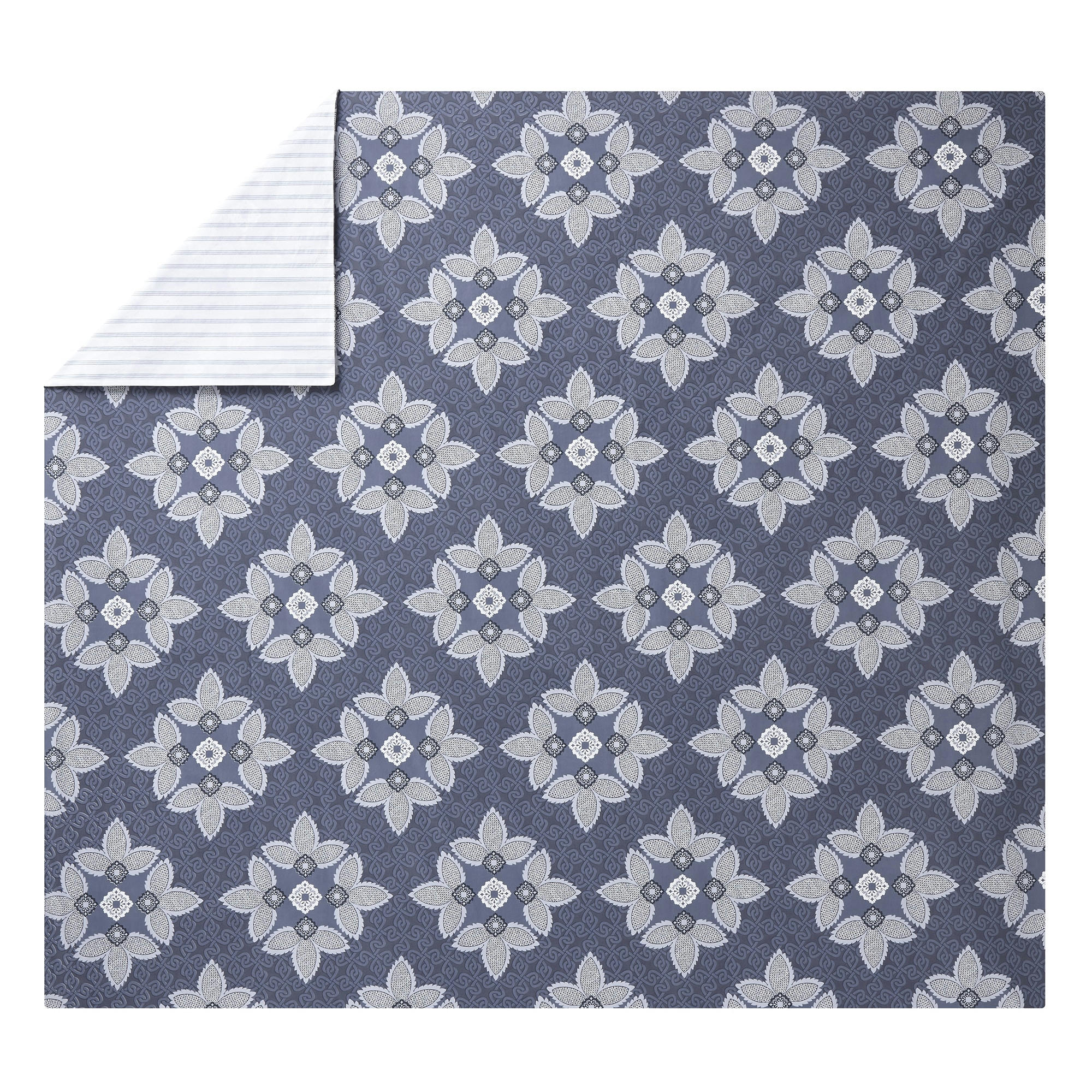 MAGELLAN - Housse de couette en percale de coton bleu marine 260x240