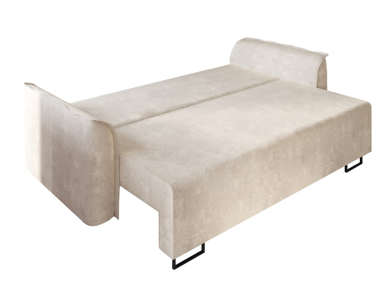 Sofa EMMA beżowa funkcja spania sprężyny