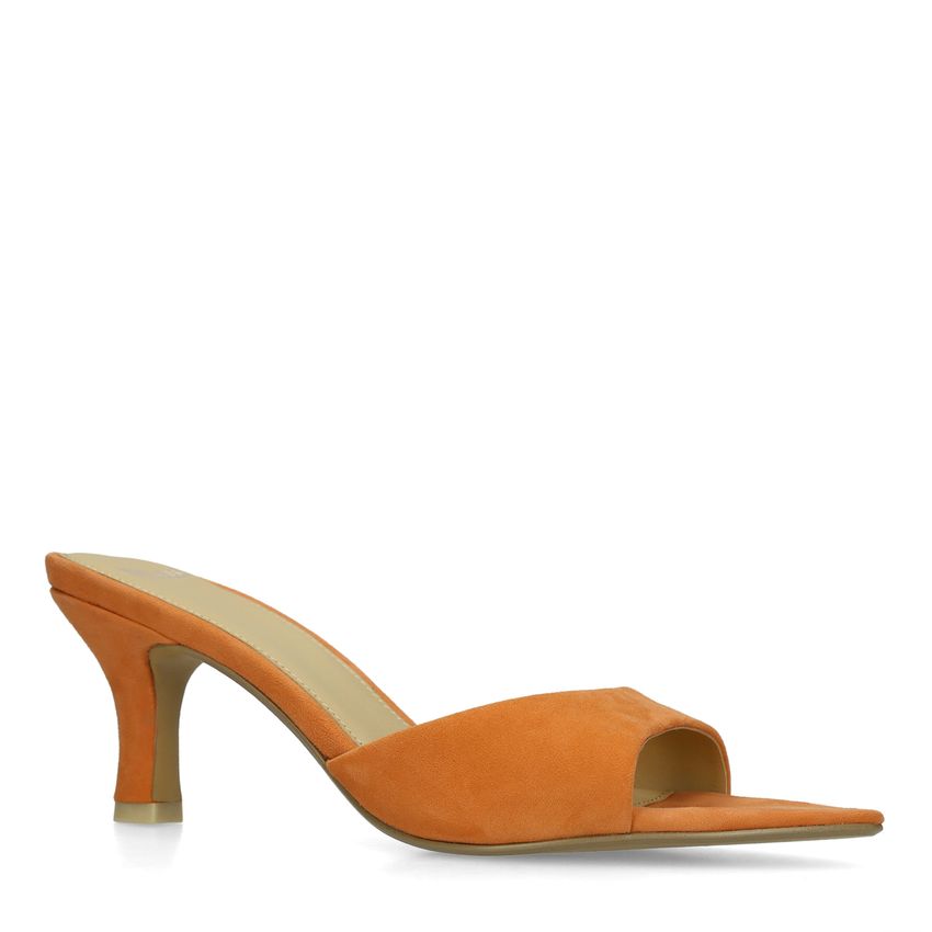 Manfield Oranje suède pumps