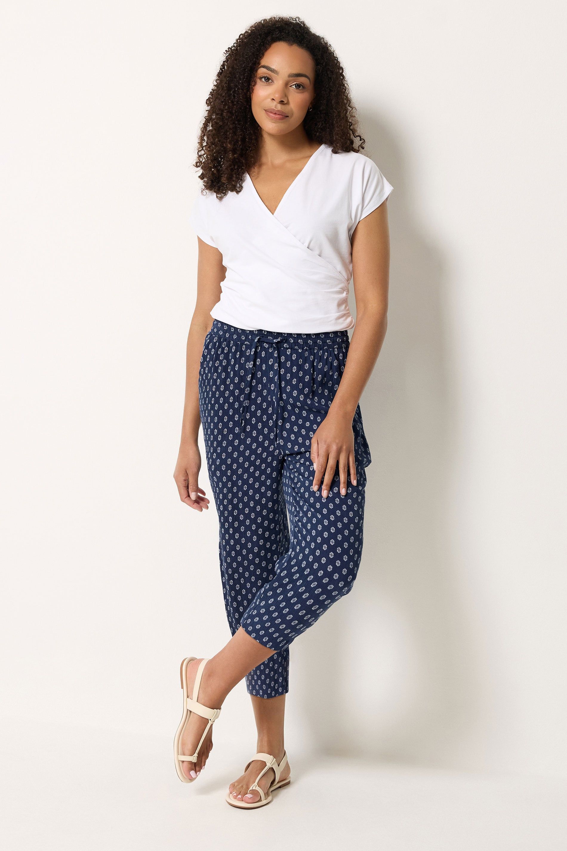 M&Co Dobby Cropped Trousers