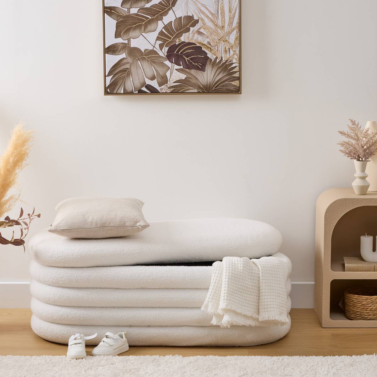 Storage Bench "Giulia" White, 110x46 cm