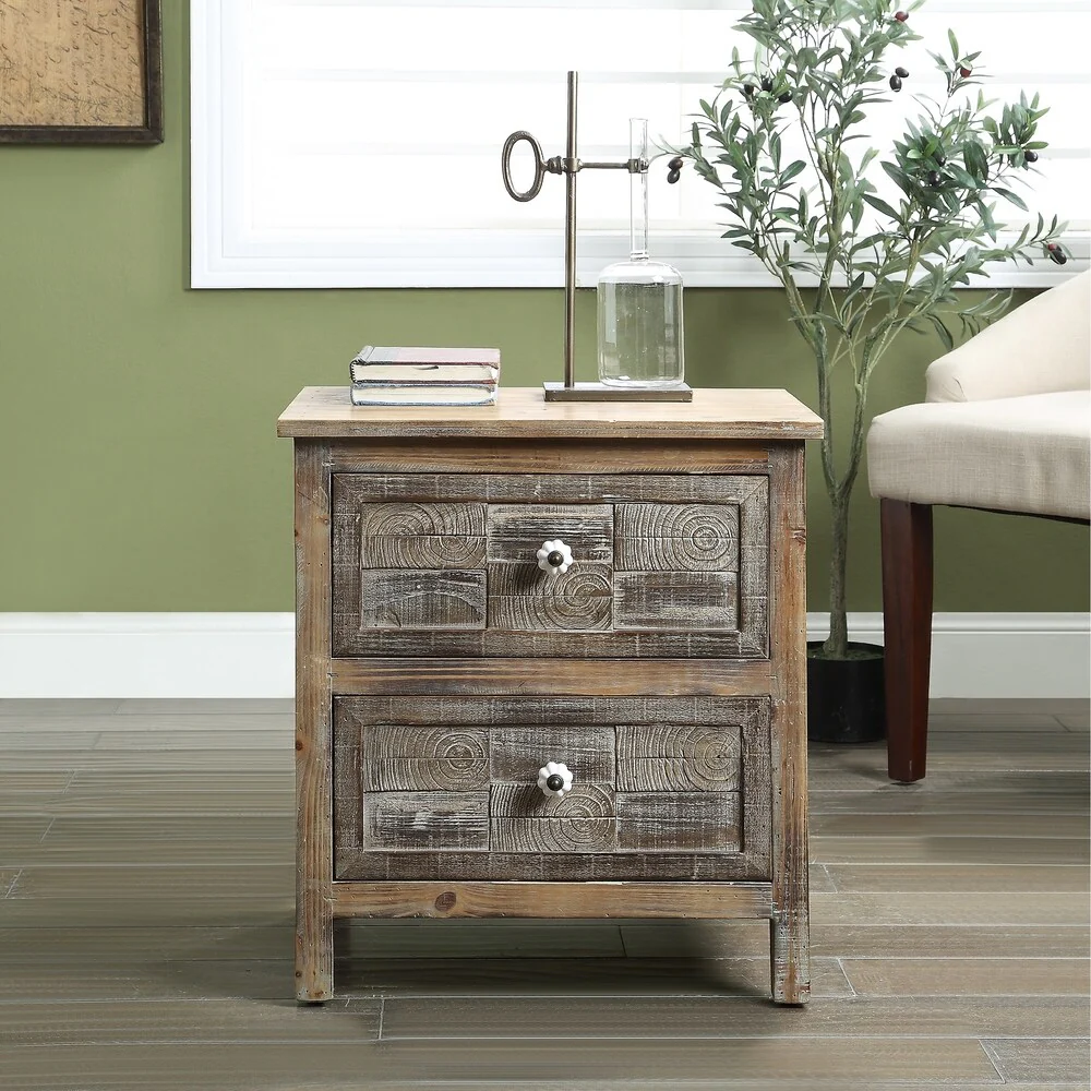 Kent Antique Wood 2-drawer Cabinet