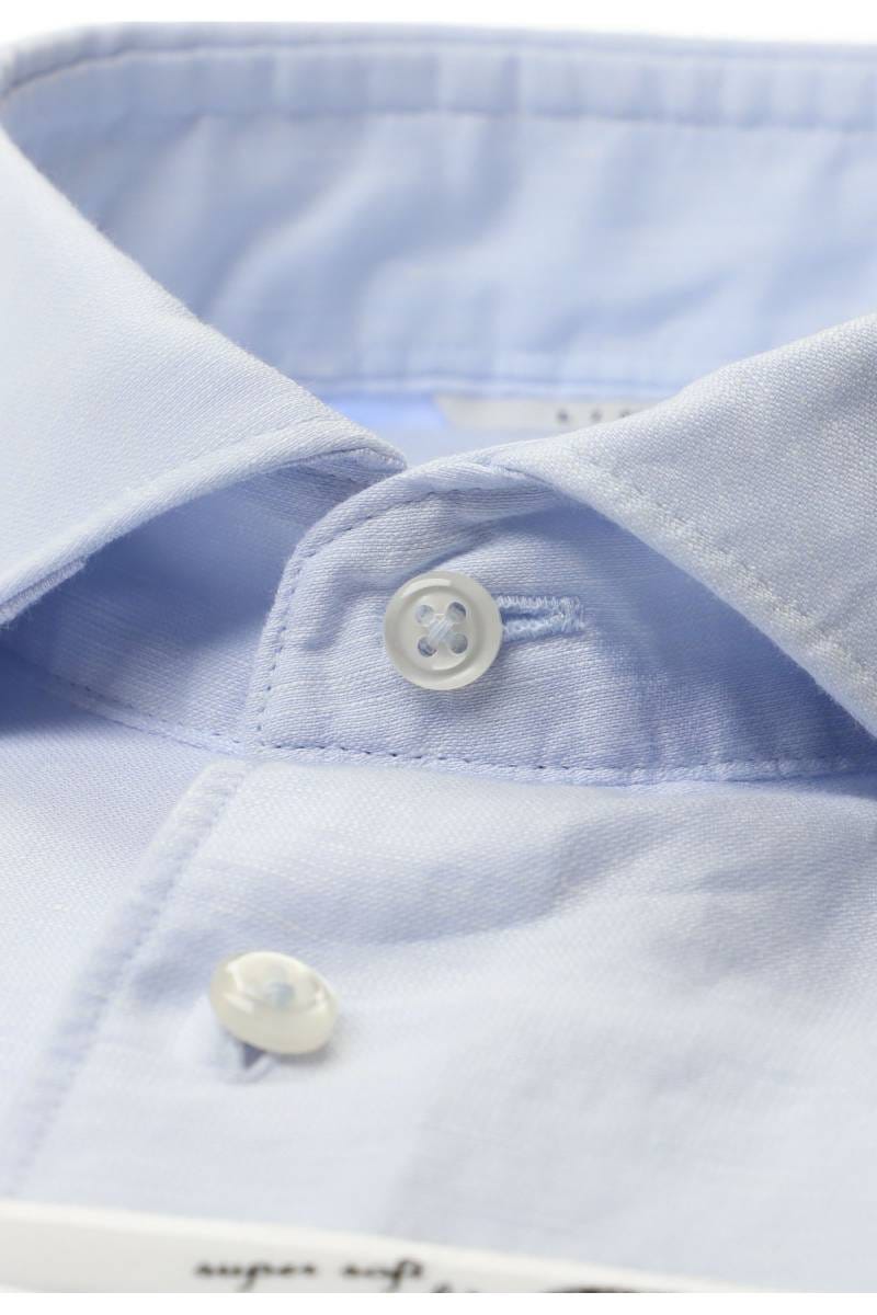 ETERNA 1863 Soft Tailoring Modern Fit Leinenhemd blau, Einfarbig