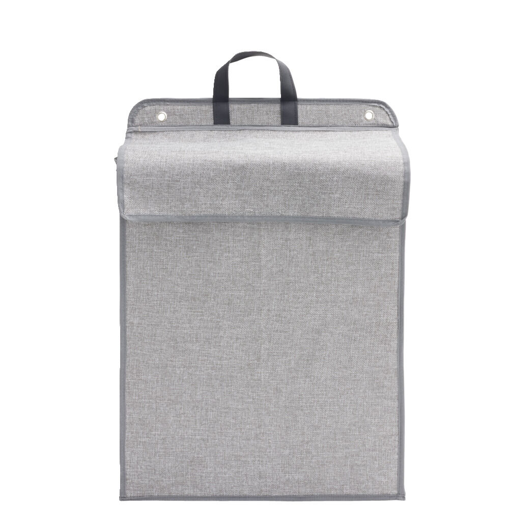 Panier à linge mural pliant tissé gris 40,5x15xH57cm