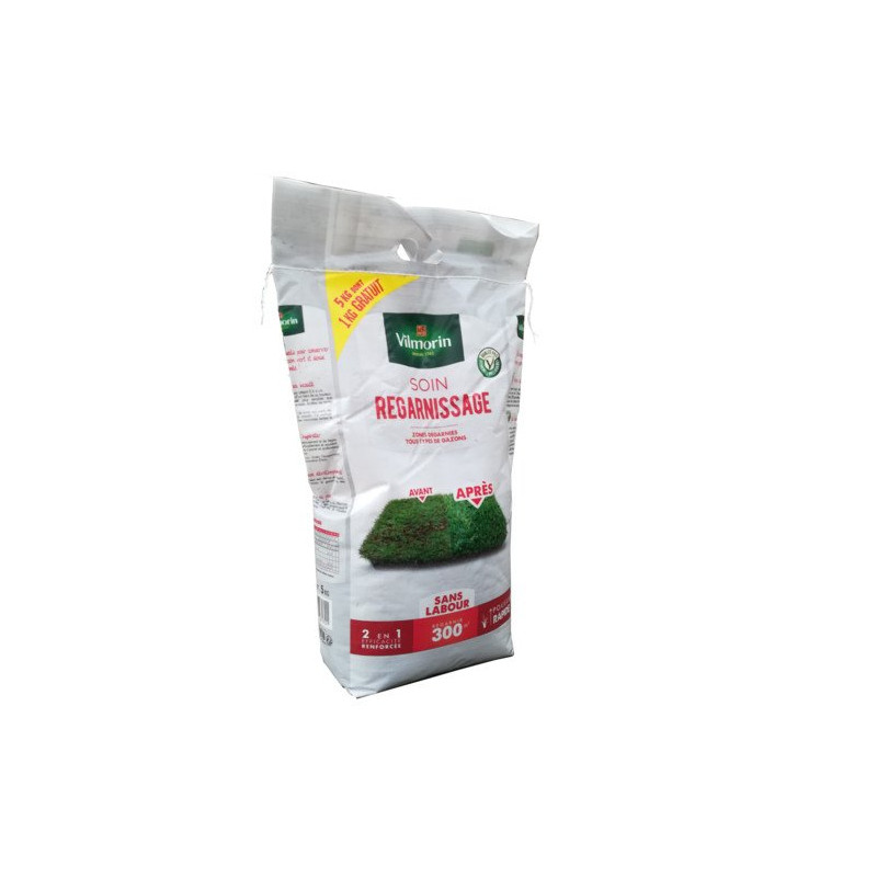 Semence pour gazon Regarnissage 4 kg   1 kg gratuit VILMORIN