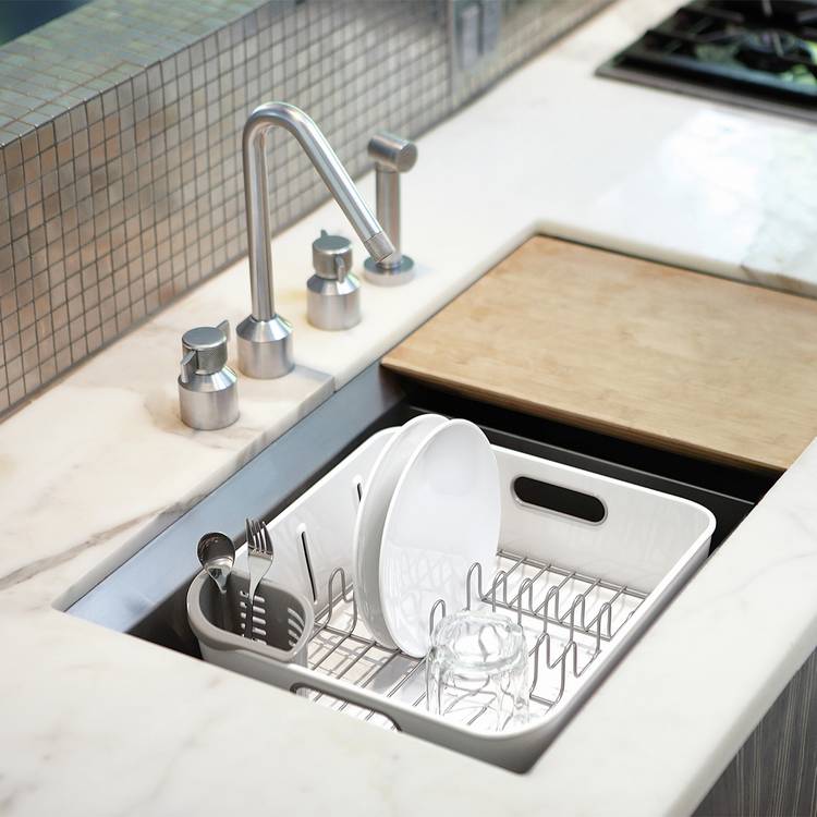 Simplehuman Plastic Compact Dish Rack - White