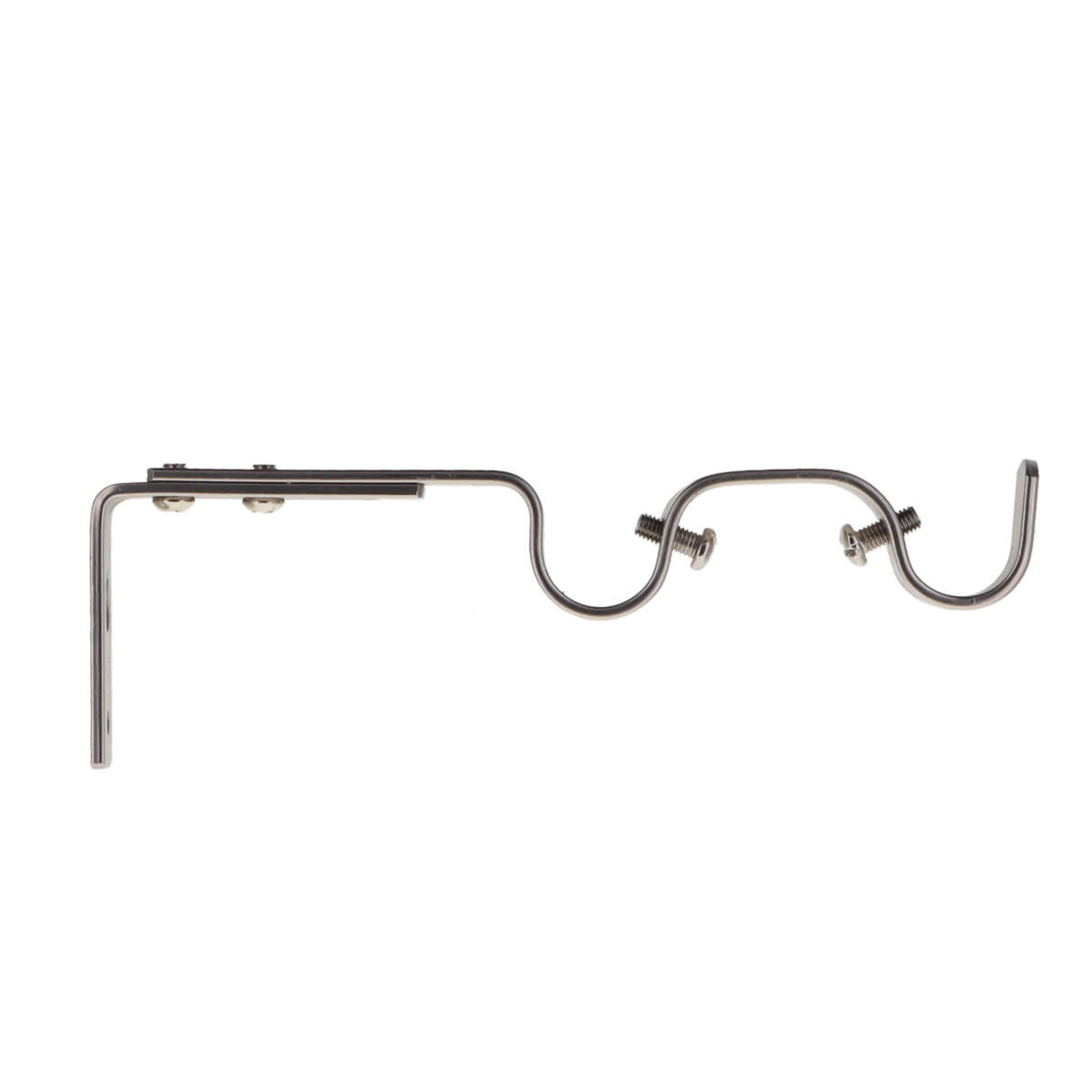 Conjunto de 2 suportes duplos prateado para calha