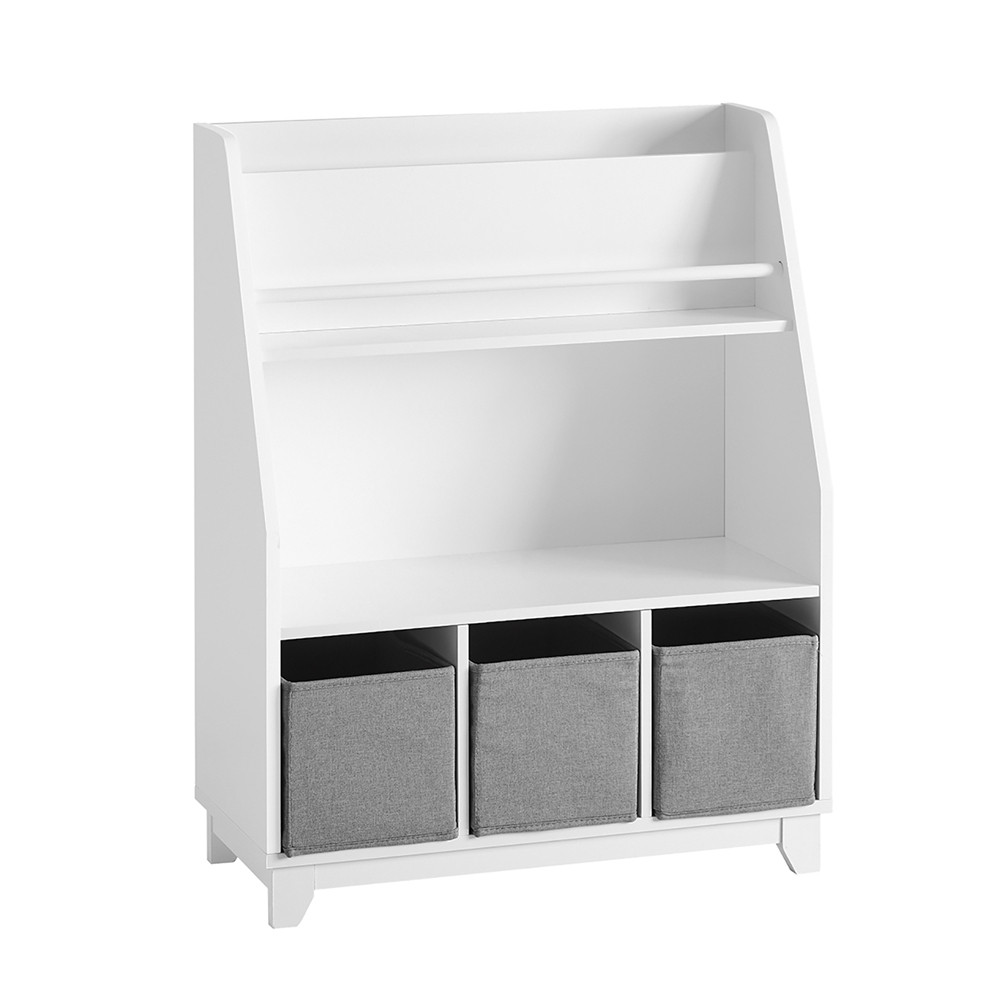 SoBuy Regał dziecięcy z 3 półkami Biały 63x28x80cm Nowoczesny KMB34-W