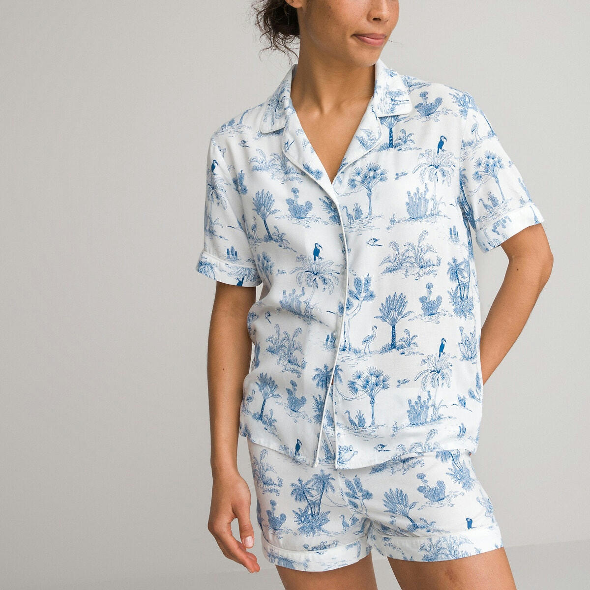 Pyjashort imprimé inspiration Toile de Jouy