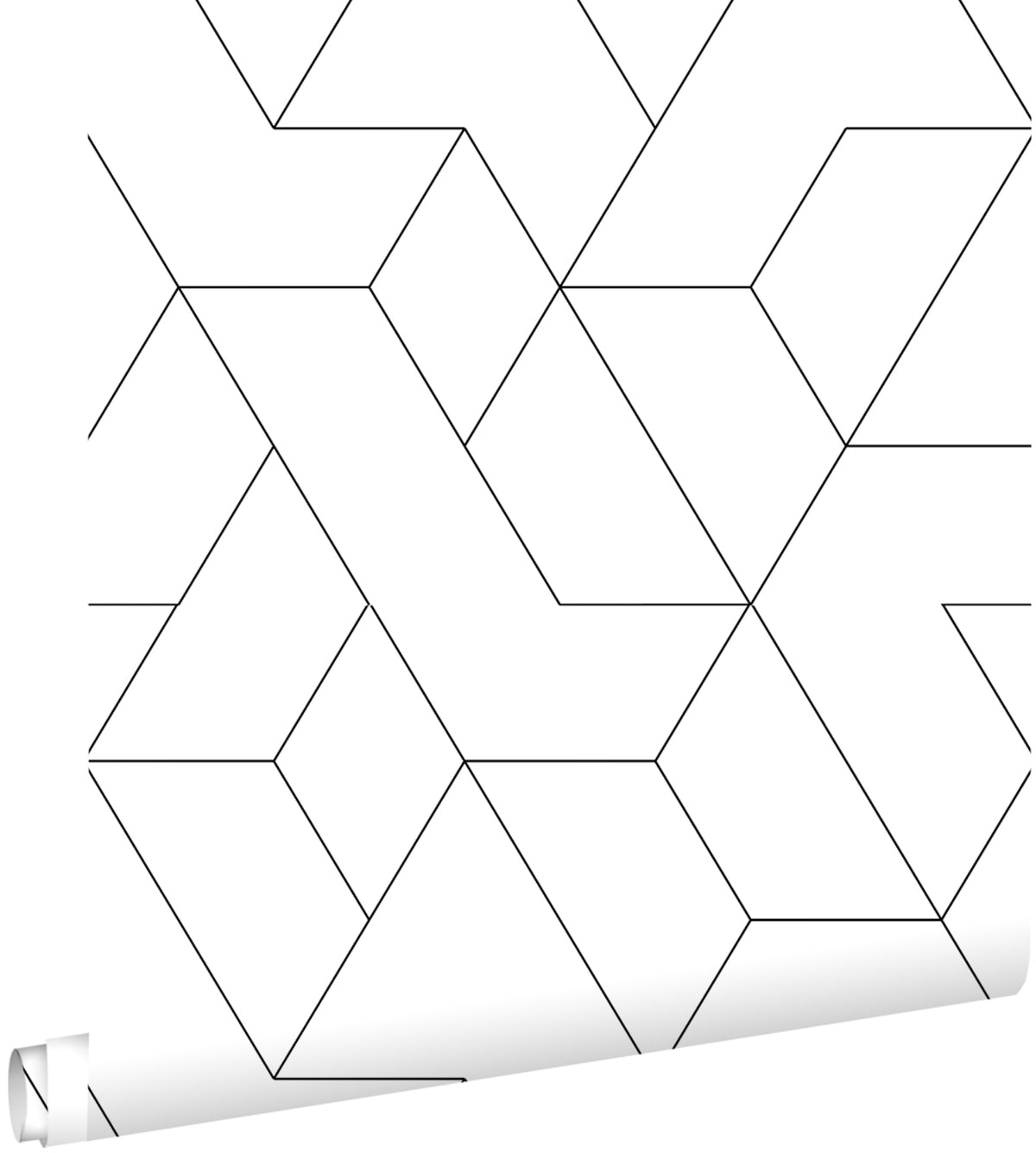 ESTAhome behang grafische lijnen zwart wit - 53 cm x 10.05 m - 139951