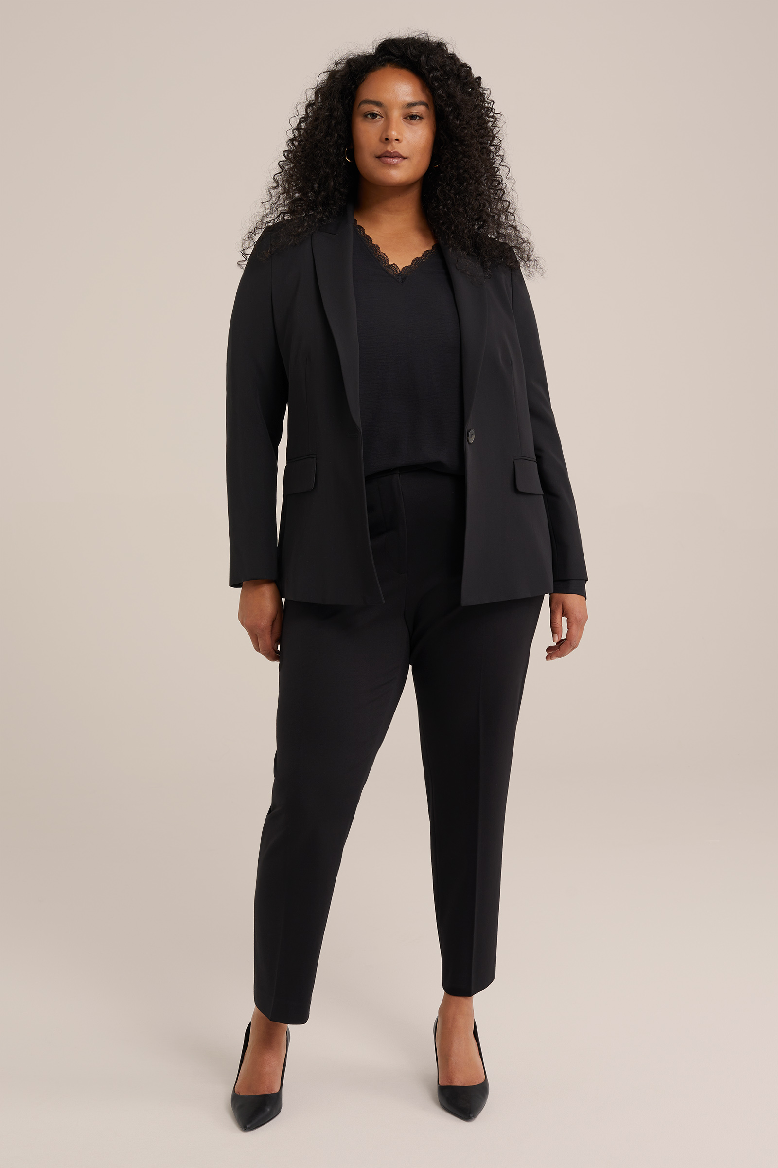 Dames slim fit pantalon met stretch - Curve