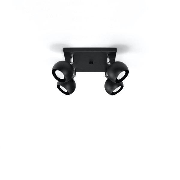 Lampa sufitowa FOKUMO czarna-chromowana 4xGU10x40W IP20 Pure Lume
