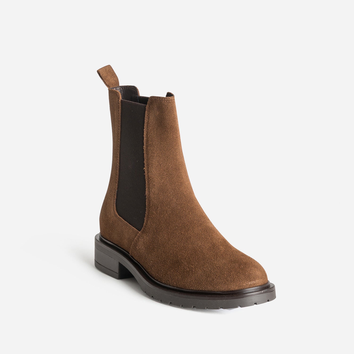 Chelsea boots marron cuir velours