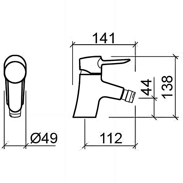 Mitigeur pour bidet à mousseur orientable SANINDUSA Torus chromé