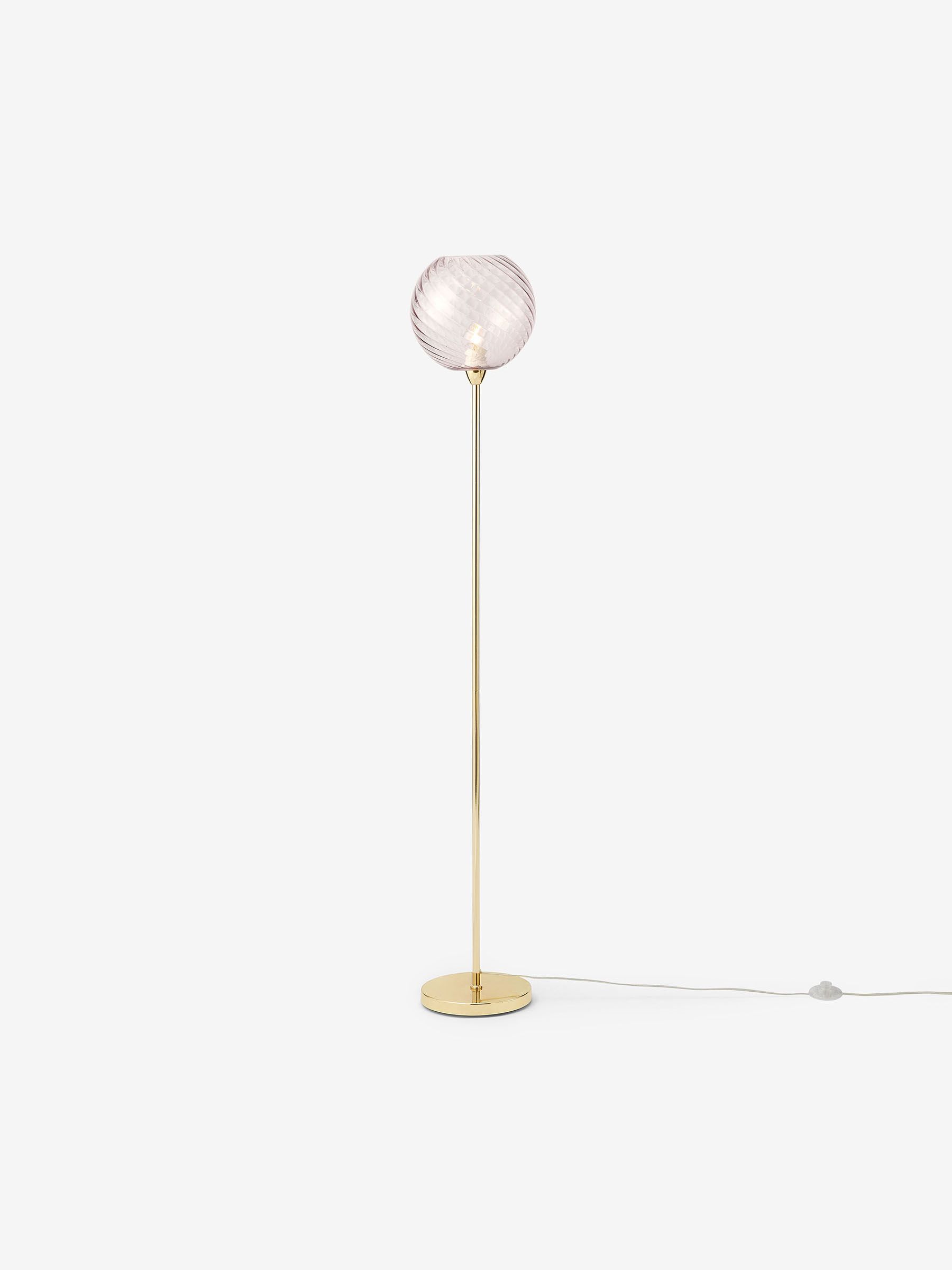 Ilaria Floor Light in Brass/Pink