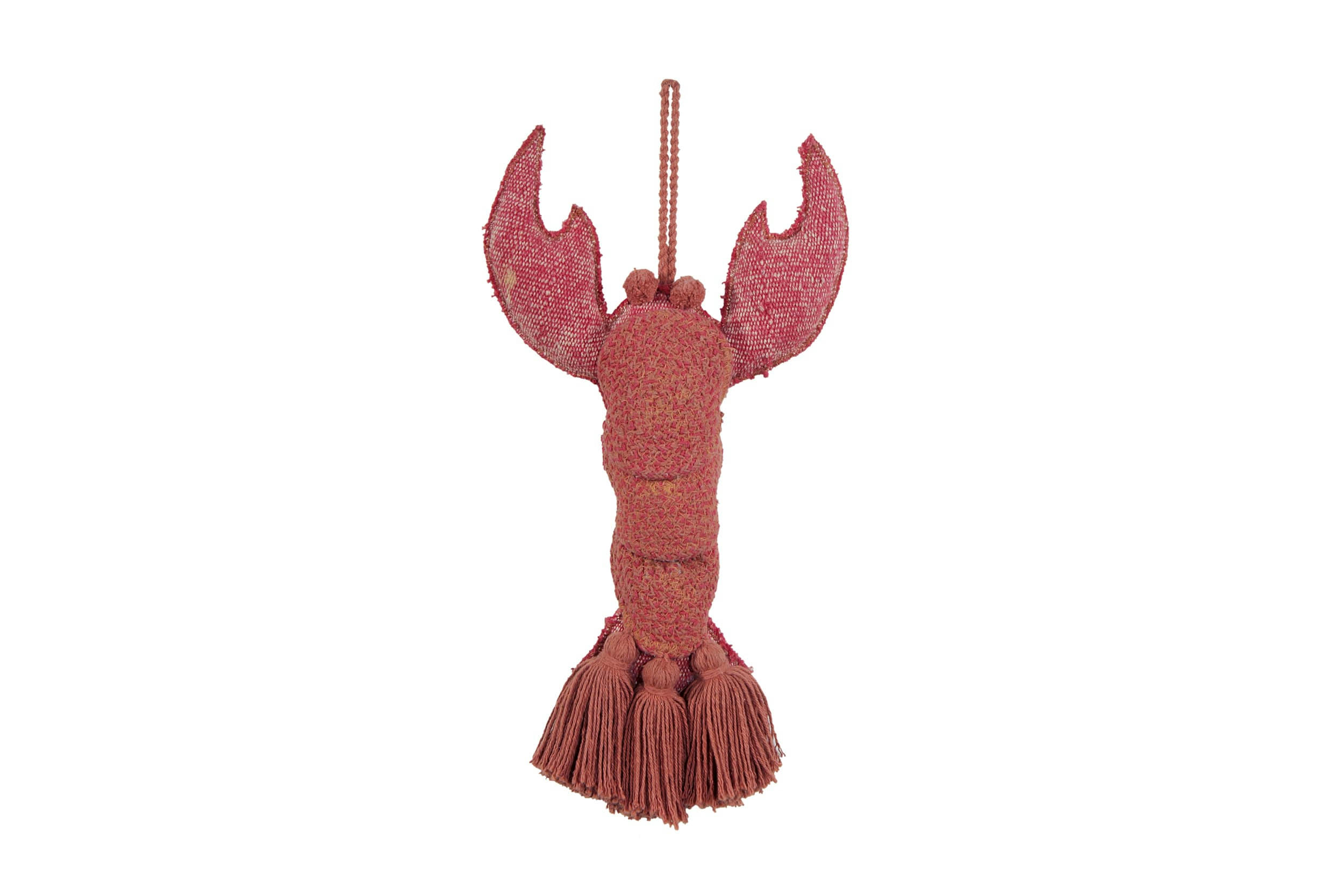 LOBSTER - Affichette de porte homard en coton rouge 50x30