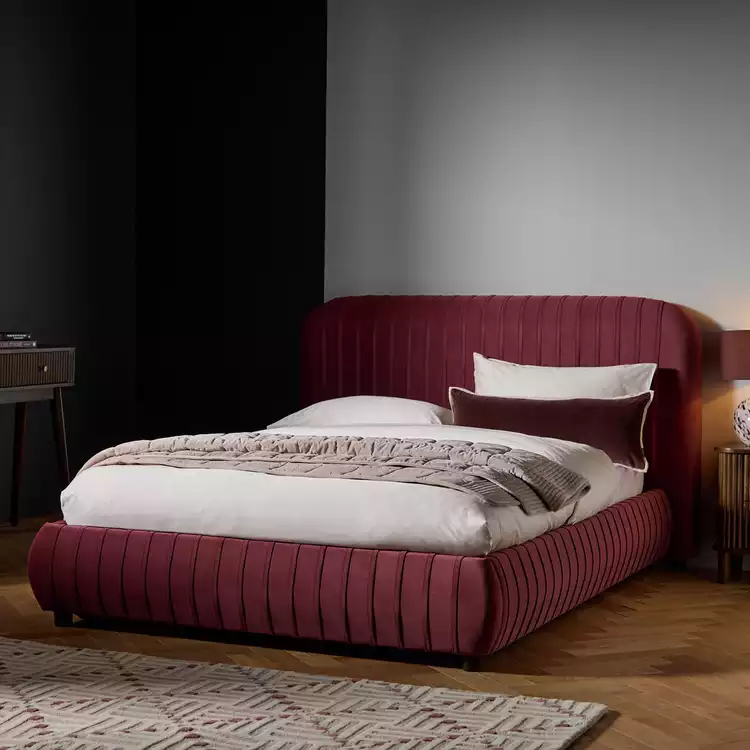 Habitat Beatrix Double End Lift Ottoman Bed - Dark Red