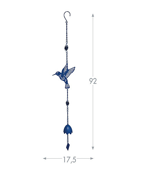 Carillon Colibri - H 920 mm - Bleu - Louis Moulin