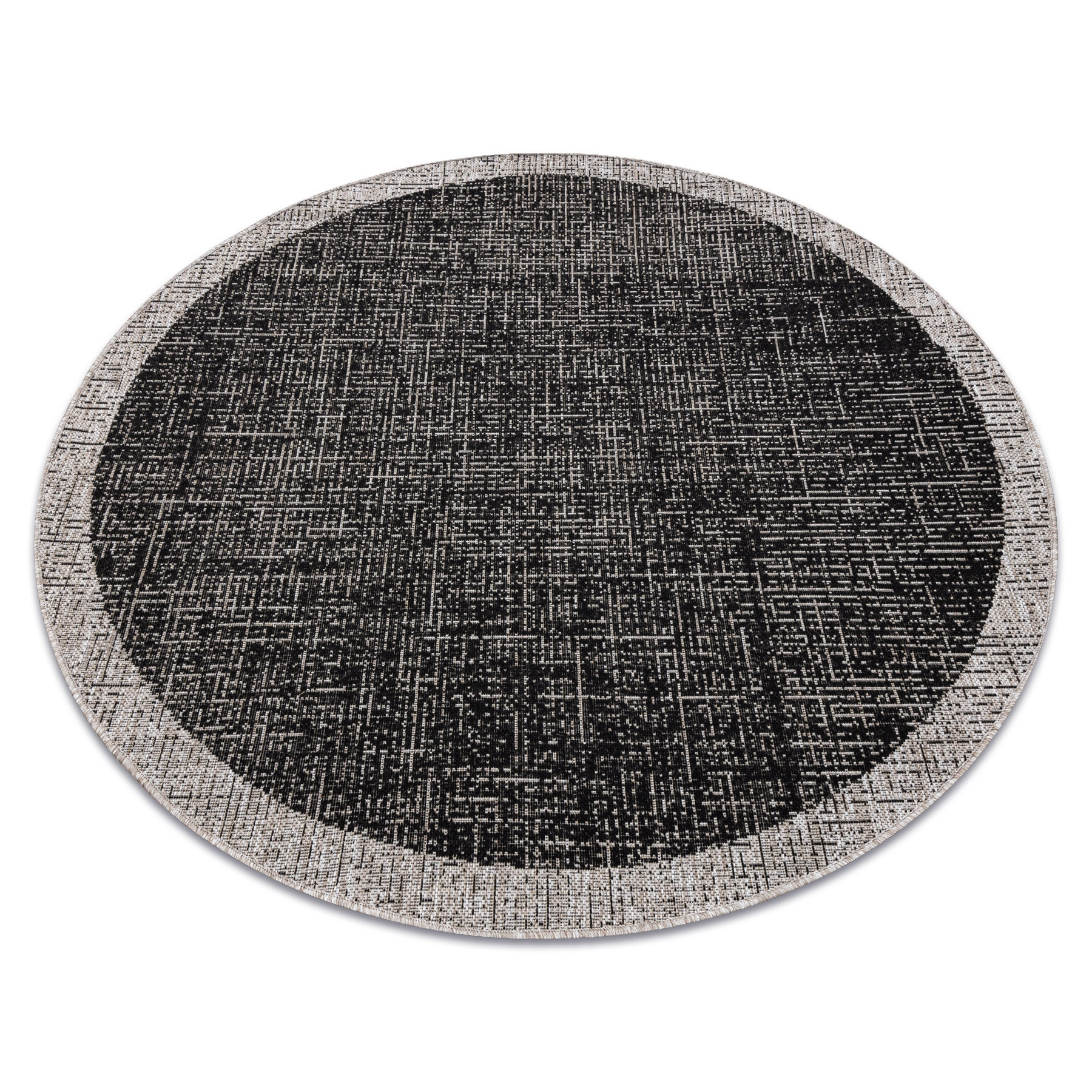 DYWAN SZNURKOWY SIZAL FLOORLUX KOŁO 20401 Ramka czarny / koło 120 cm