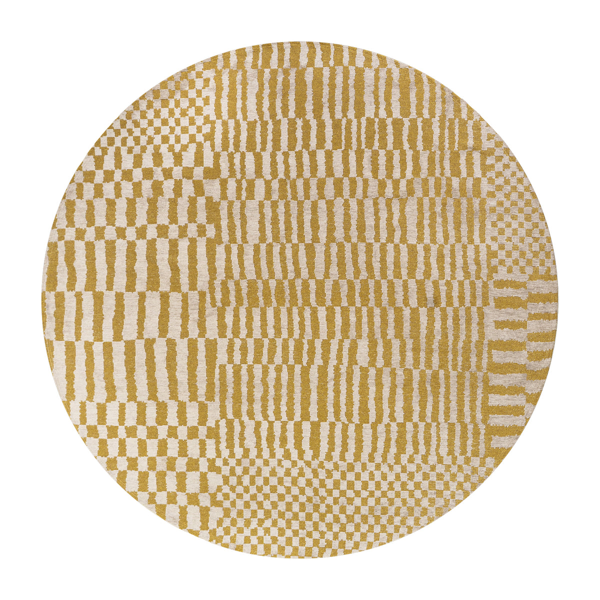 Ecorugs vloerkleed Erg - geel - 140x140cm