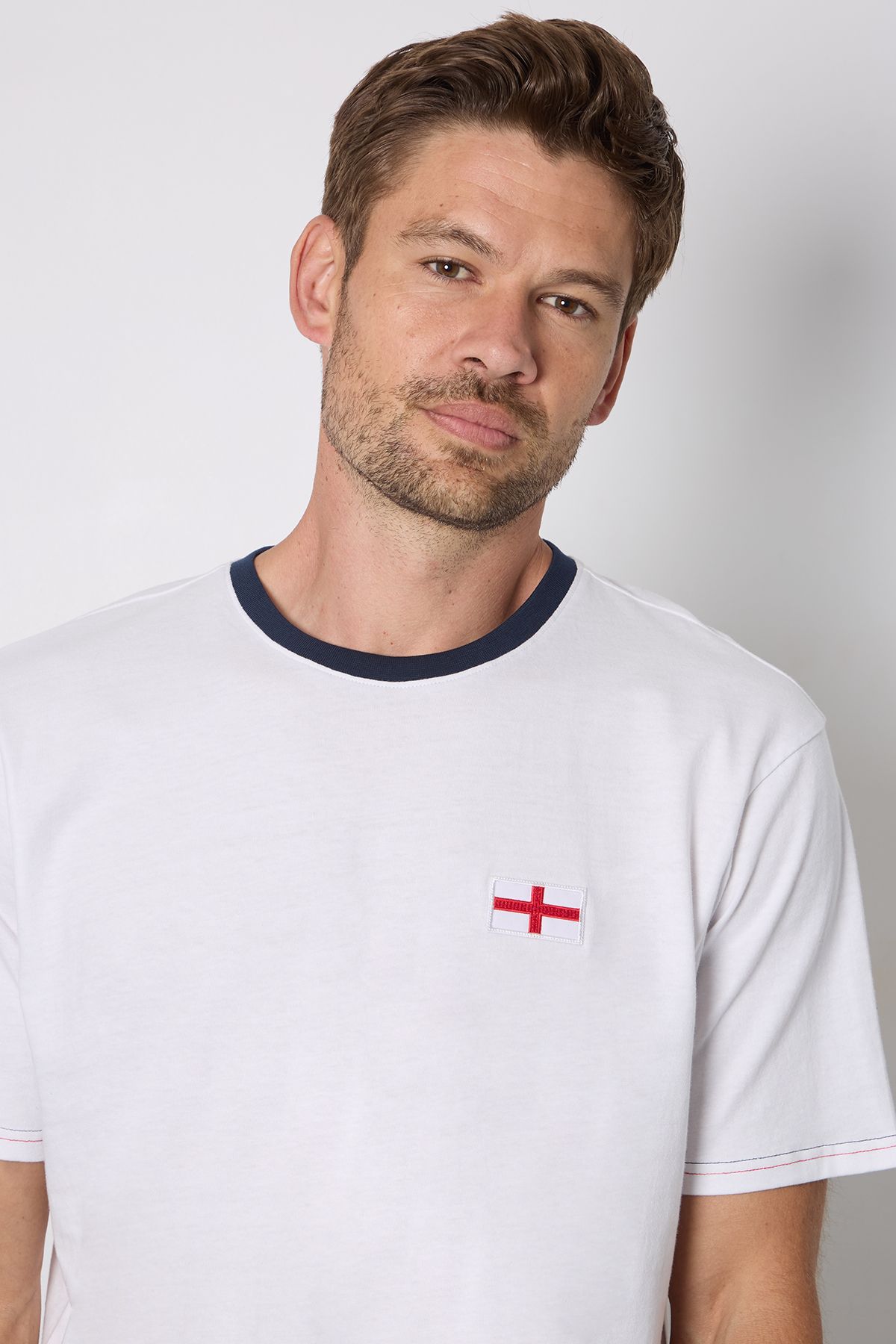 Burton White England Chest Badge Crew Neck T-Shirt