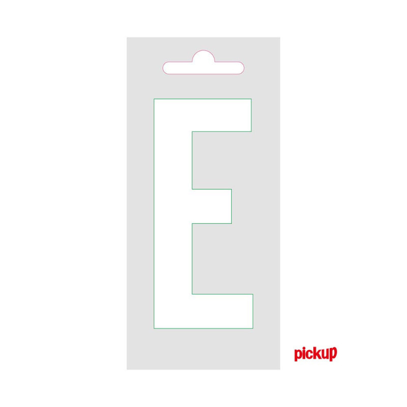 Lettre E adhésive blanche 9 cm PICKUP