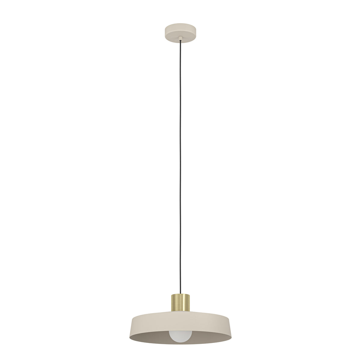 EGLO hanglamp Valdiola - e27 - ø 36 cm - beige/goud - staal
