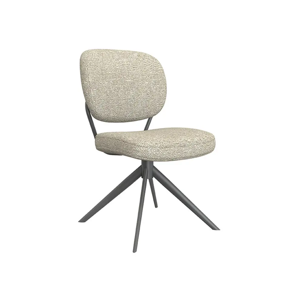 LABEL51 Eetkamerstoel Geneva - Naturel - Boucle - set van 2