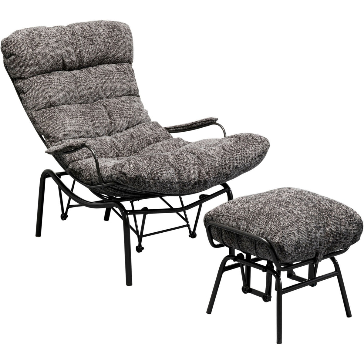Kare Design Fauteuil en Voetensteun Vienna Swing grijs