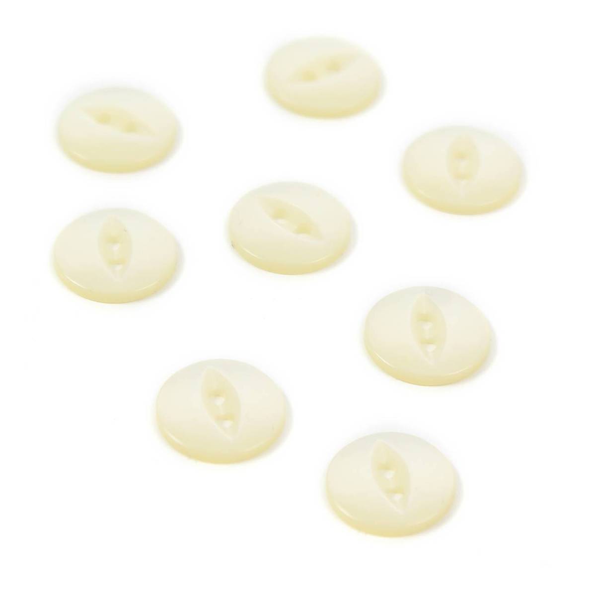Hemline Cream Basic Fish Eye Button 8 Pack