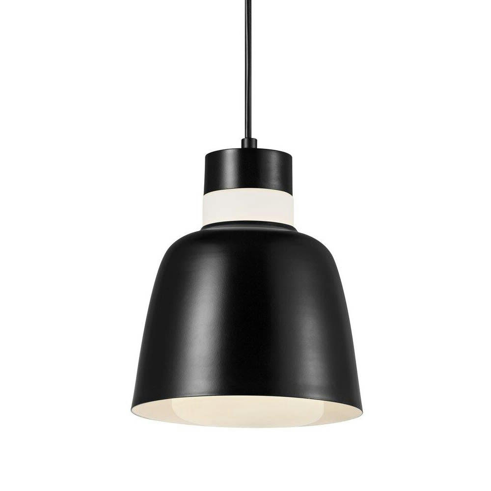 EMMA - Suspension moderne avec abat-jour en métal noir et verre Ø 18 cm